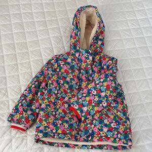 Mini Boden Multicolor Floral Puffer Jacket
